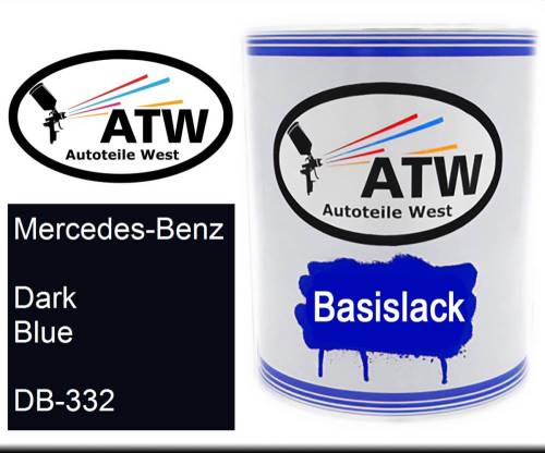 Mercedes-Benz, Dark Blue, DB-332: 1L Lackdose, von ATW Autoteile West.